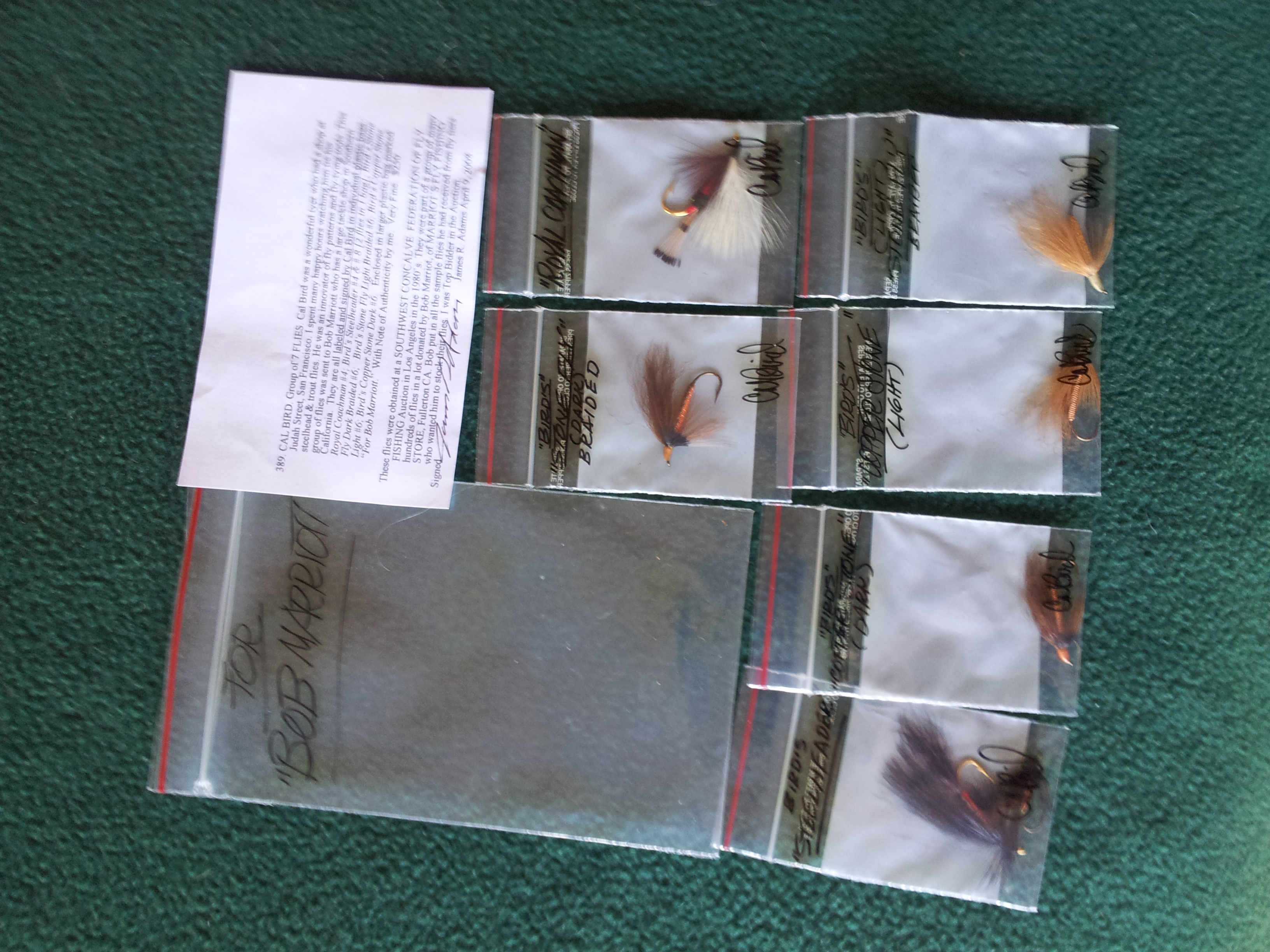 CAL BIRD. Group of 7 FLIES. Image for CAL BIRD. Group of 7 FLIES.